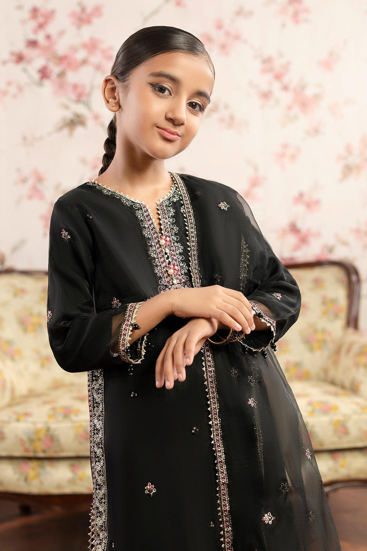 3 Piece Embroidered Organza