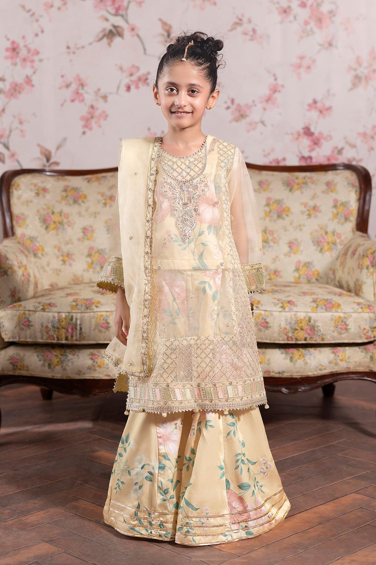 3 Piece Embroidered Organza