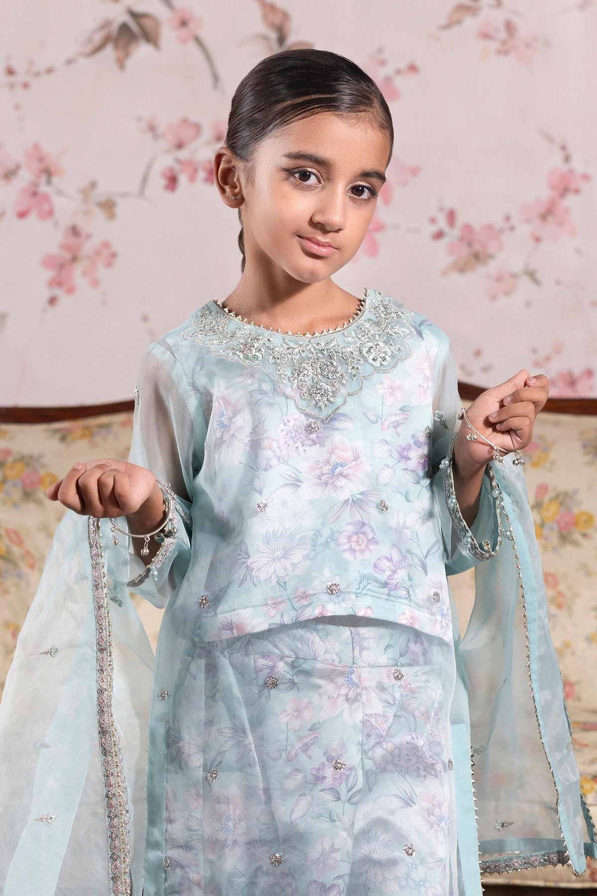3 Piece Embroidered Organza