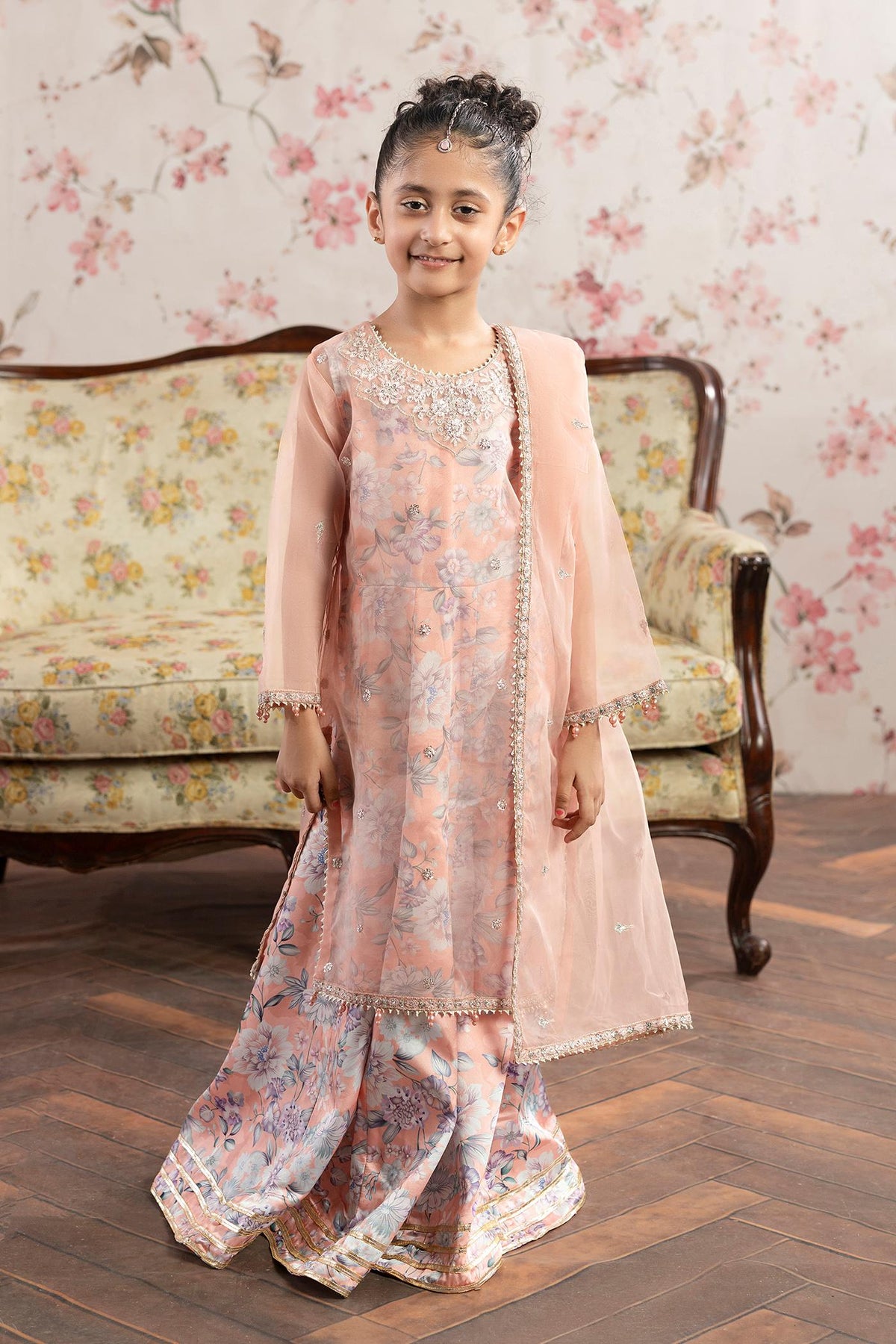 3 Piece Embroidered Organza