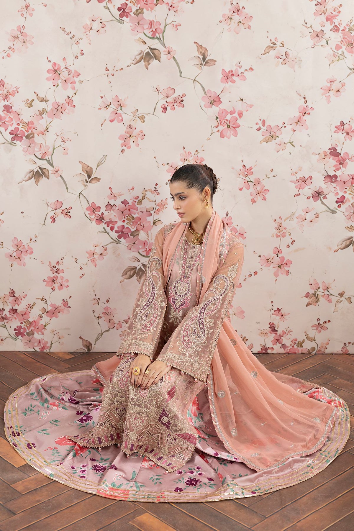 3 Piece Embroidered Organza