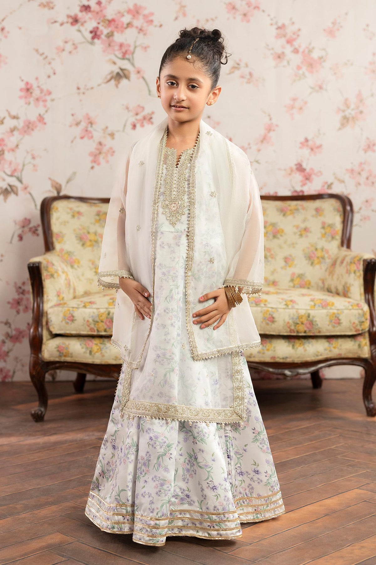 3 Piece Embroidered Organza