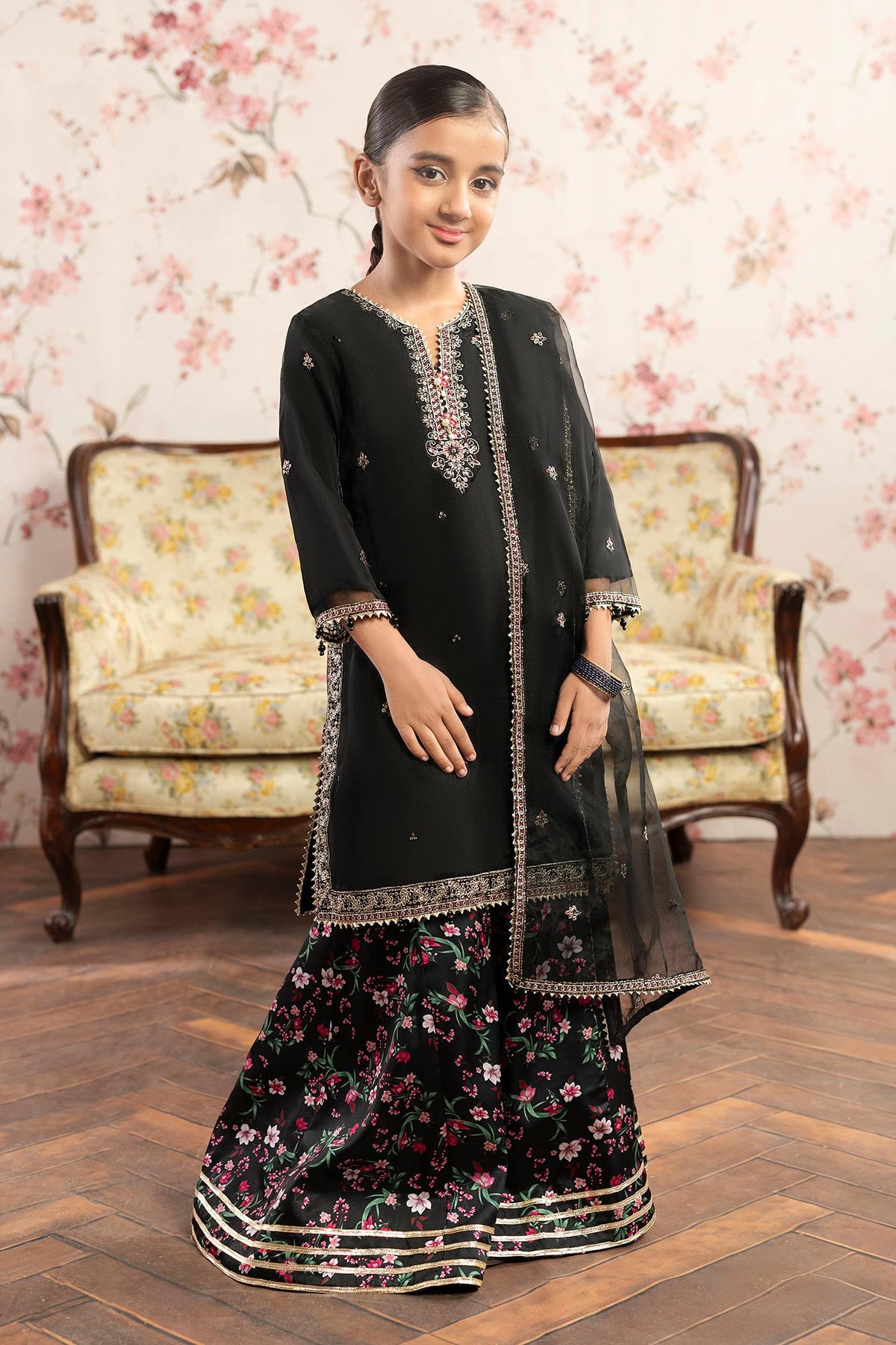 3 Piece Embroidered Organza