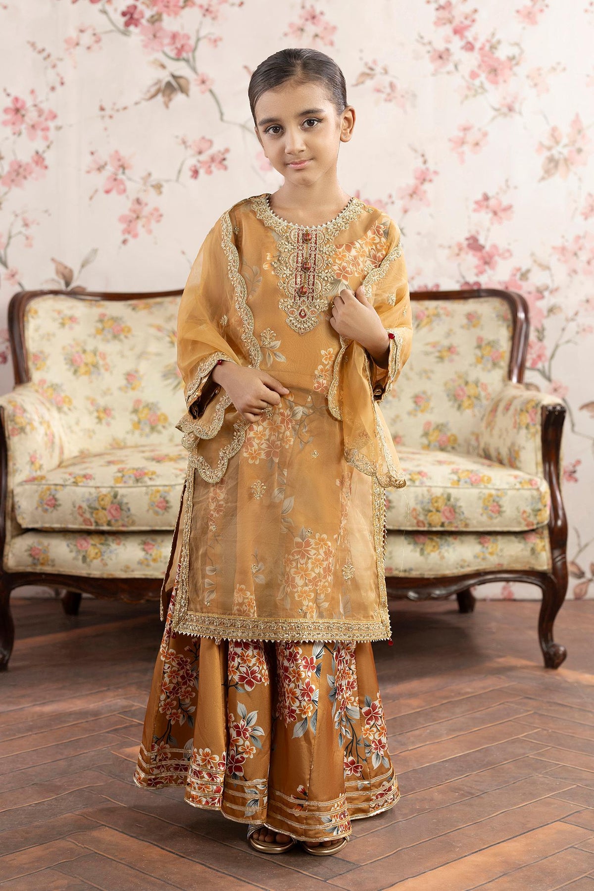 3 Piece Embroidered Organza