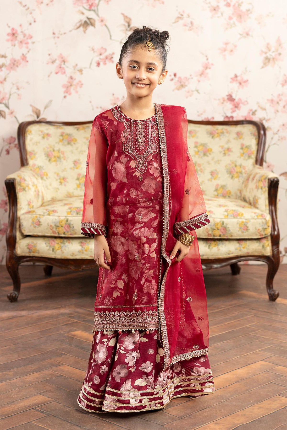 3 Piece Embroidered Organza