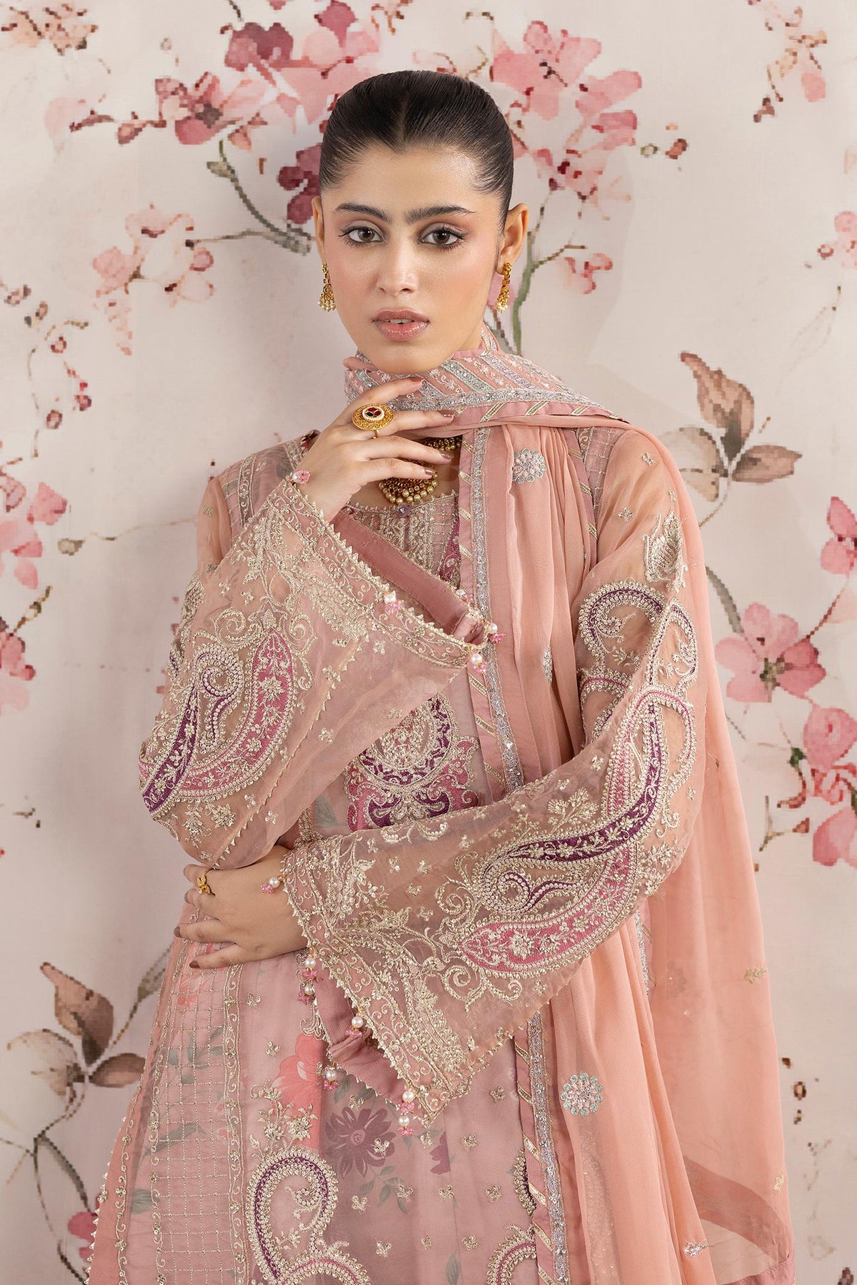 3 Piece Embroidered Organza
