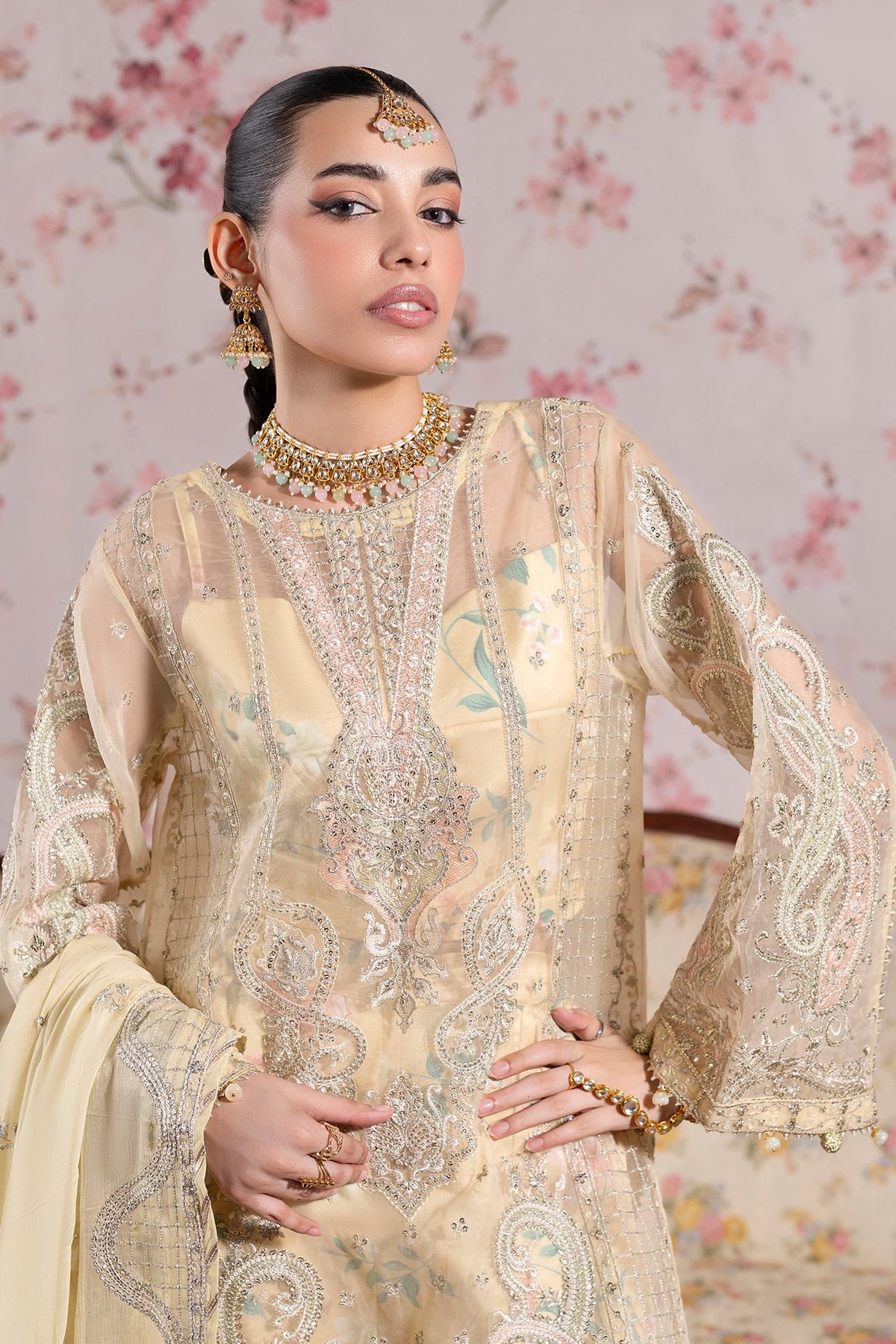 3 Piece Embroidered Organza