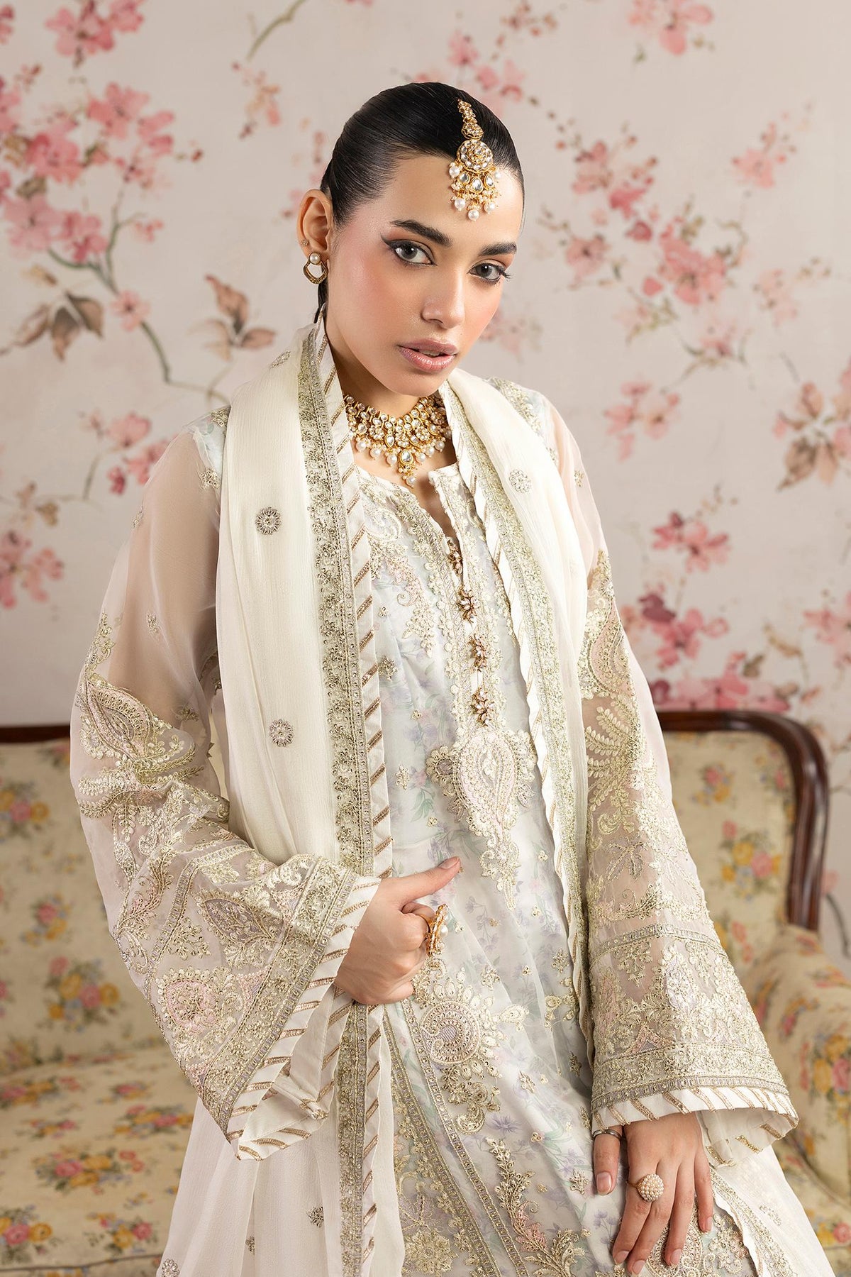 3 Piece Embroidered Organza