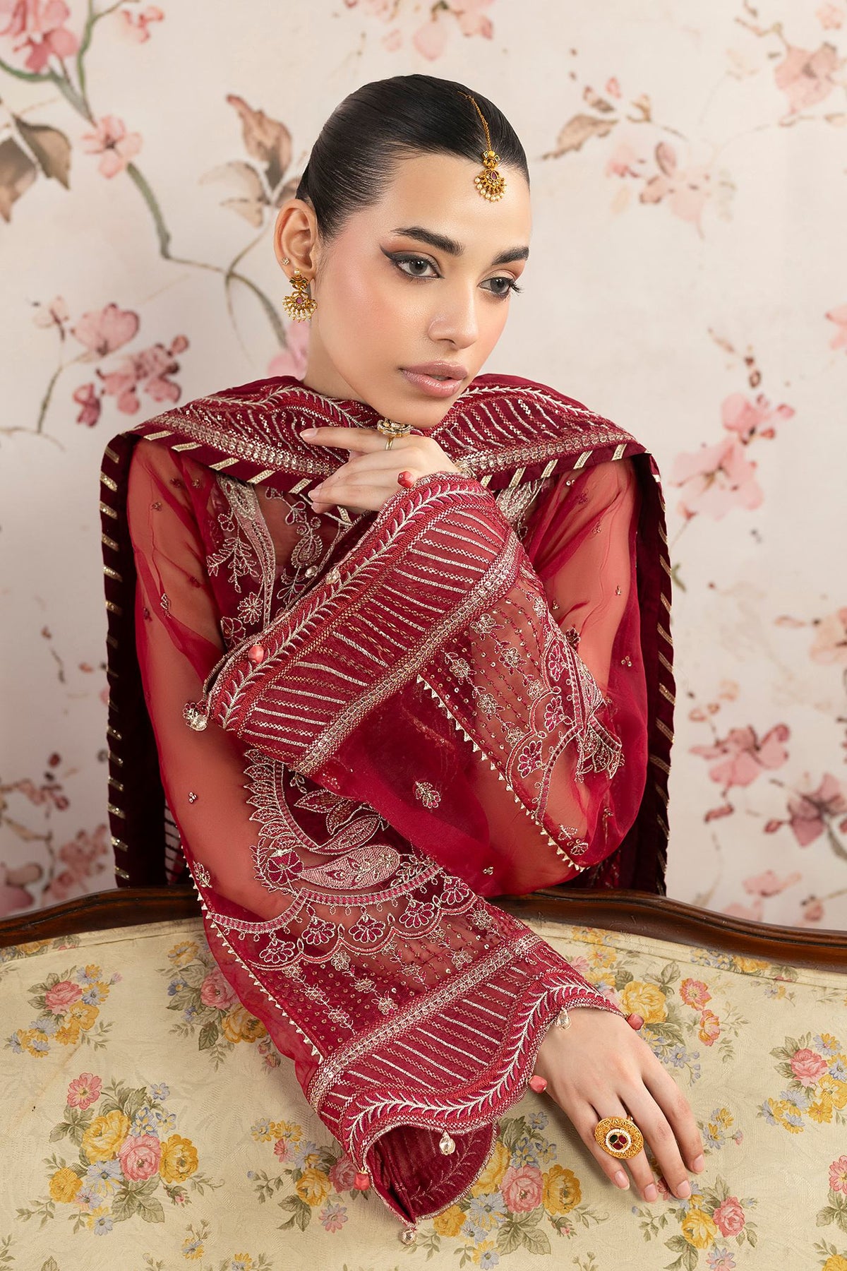 3 Piece Embroidered Organza
