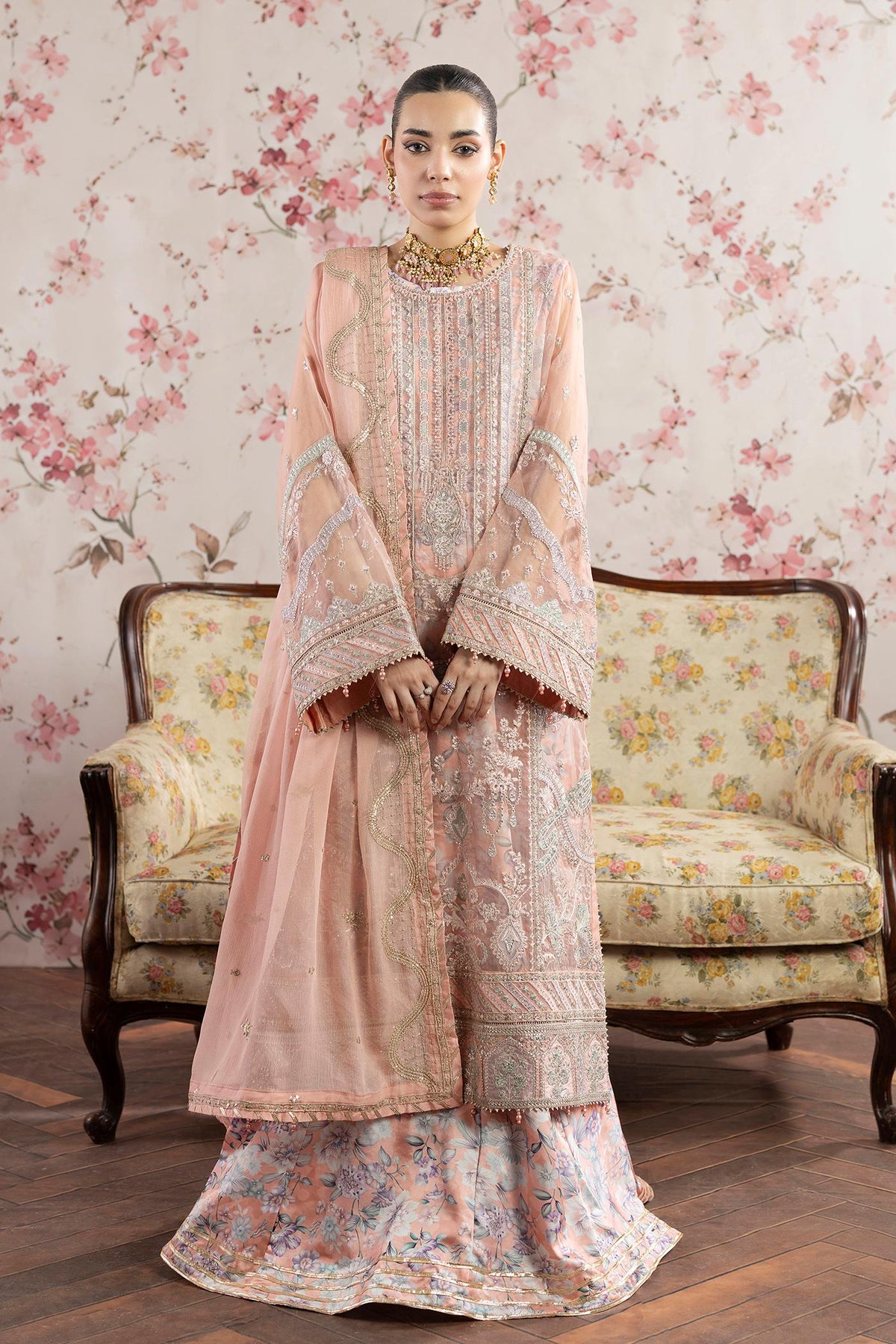 3 Piece Embroidered Organza
