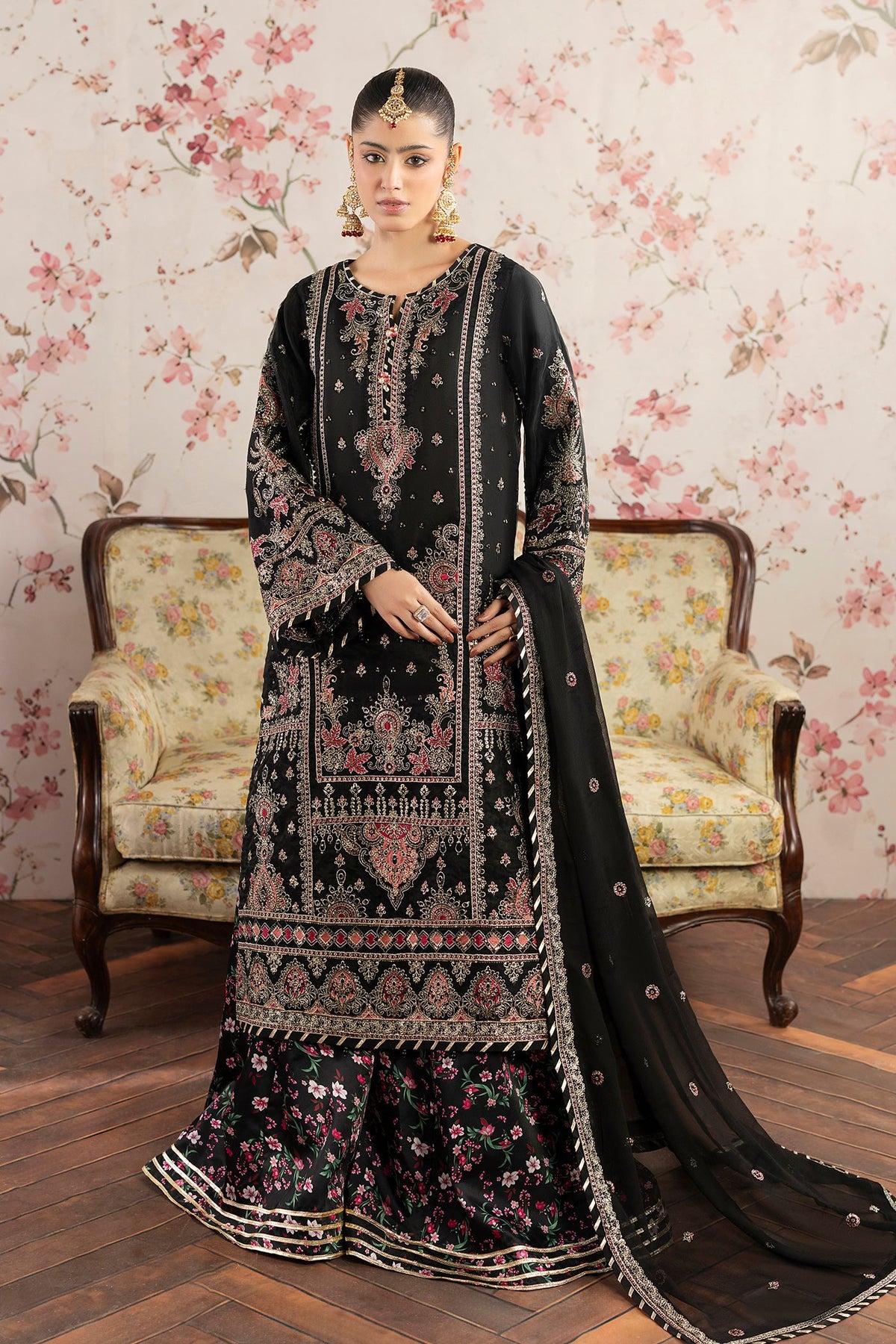 3 Piece Embroidered Organza