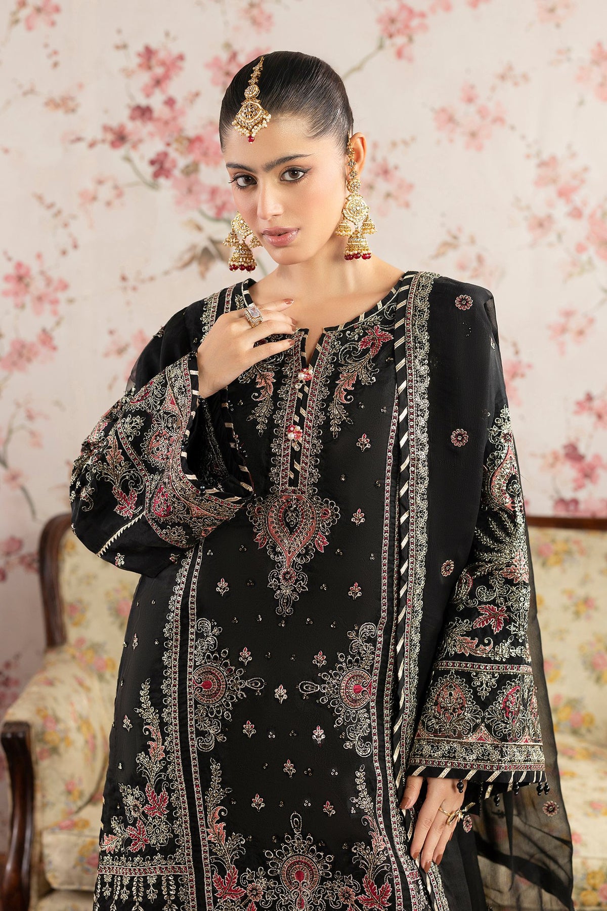 3 Piece Embroidered Organza