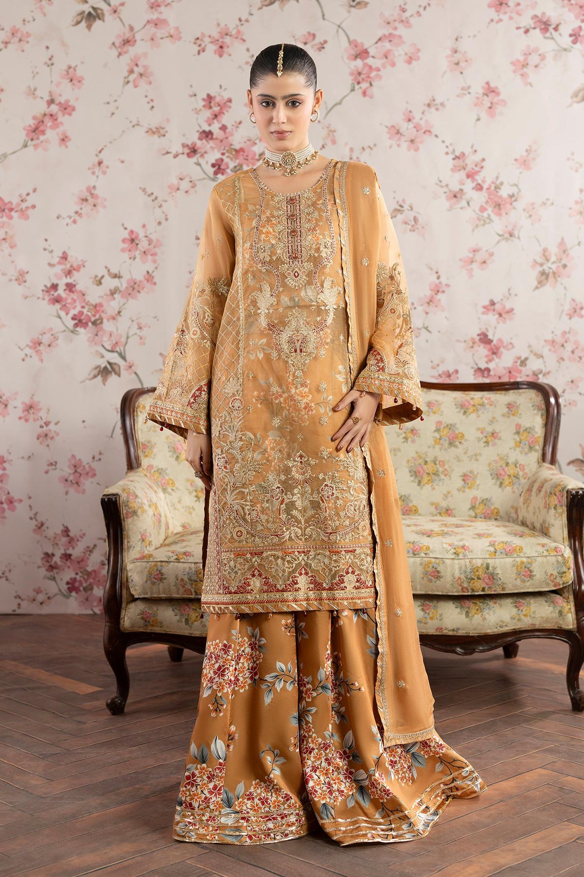 3 Piece Embroidered Organza