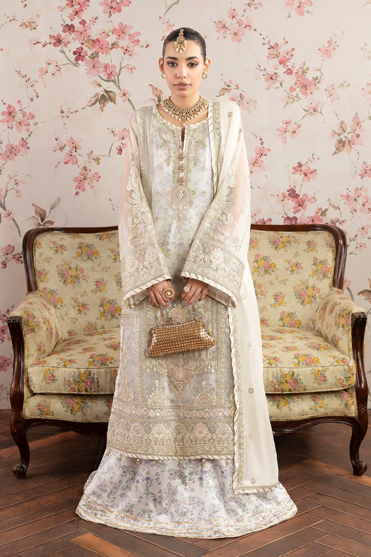 3 Piece Embroidered Organza