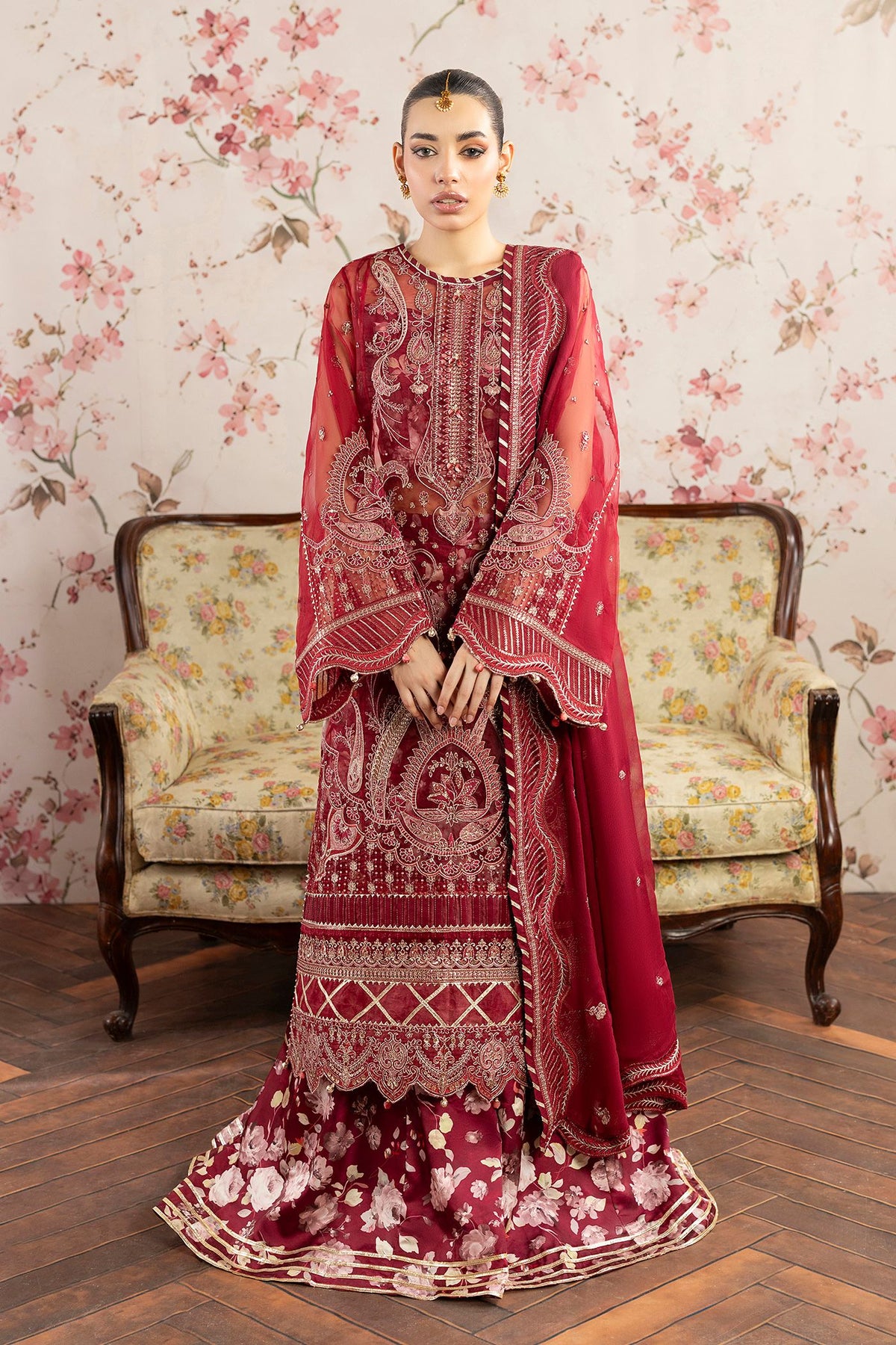 3 Piece Embroidered Organza