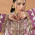 2 Piece Printed & Embroidered Mat-Satin Kaftan