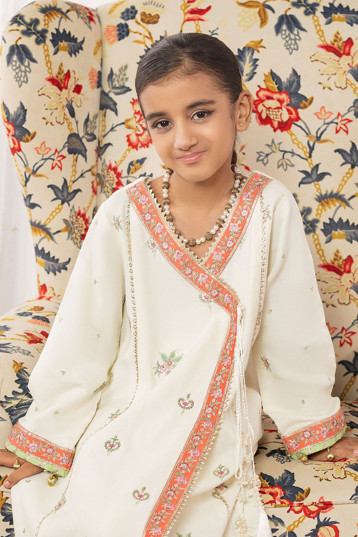 2 Piece Embroidered Raw-Silk Angrakha